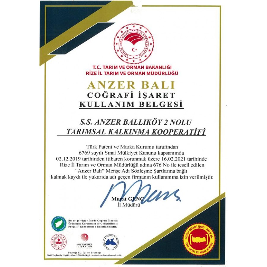 Anzer Balı 500 gr Coğrafi İşaretli 2025-2026 Hasadı